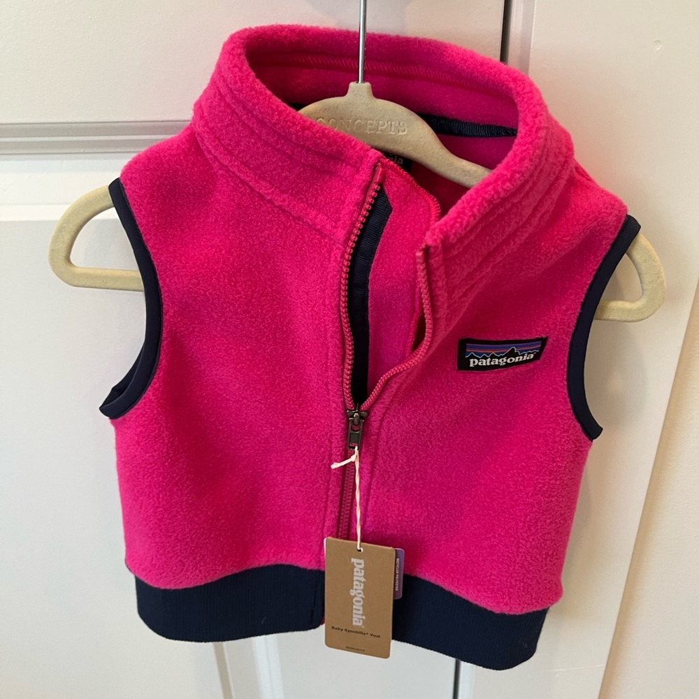 Pink fleece baby Patagonia vest